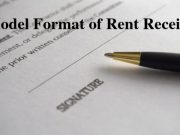 Model Format of Rent Receipt