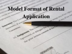 Model Format of Rental Application
