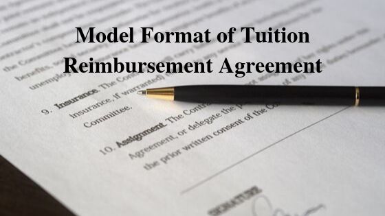 Model Format of Tuition Reimbursement Agreement
