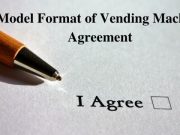 Model Format of Vending Machine Agreement