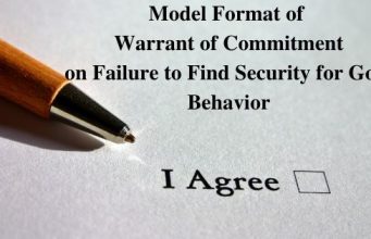 Model Format of Warrant of Commitment on Failure to Find Security for Good Behavior