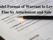 Model Format of Warrant to Levy a Fine by Attachment and Sale