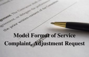 Model Format of Service Complaint Adjustment Request