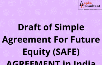 Draft of Simple Agreement For Future Equity (SAFE) AGREEMENT in India